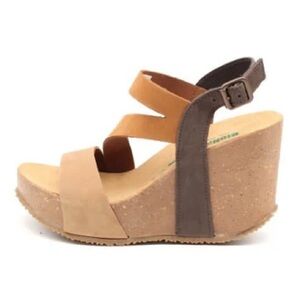 BioNatura Strappy Wedges Brown Tan US 7